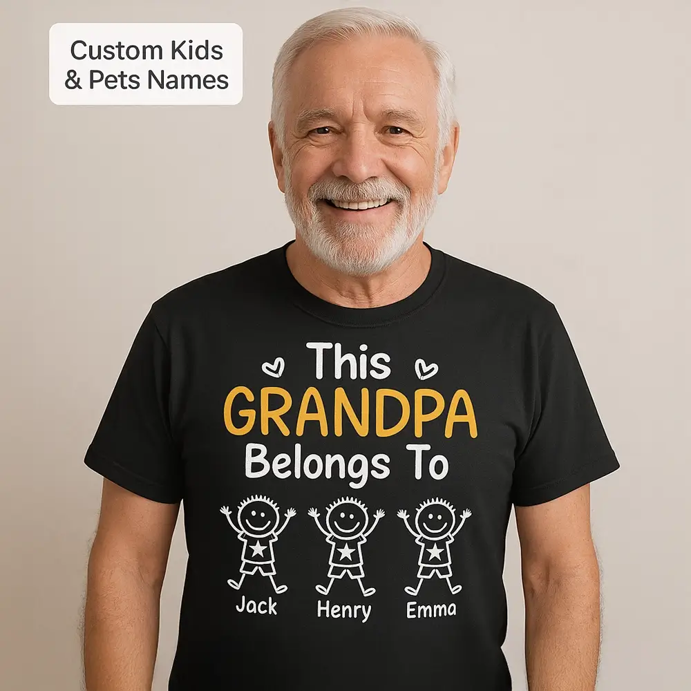 Birthday Gifts for Dad, Grandpa - Grandpa Belongs to T-shirt