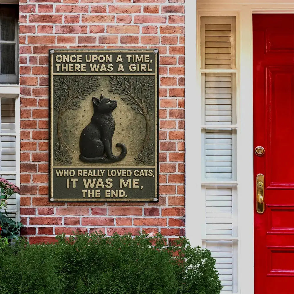 Black Cat Metal Sign, Once Upon A Time Metal Sign Duconspace