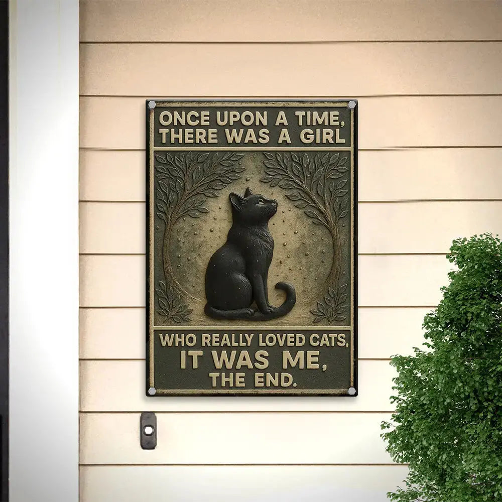 Black Cat Metal Sign, Once Upon A Time Metal Sign Duconspace