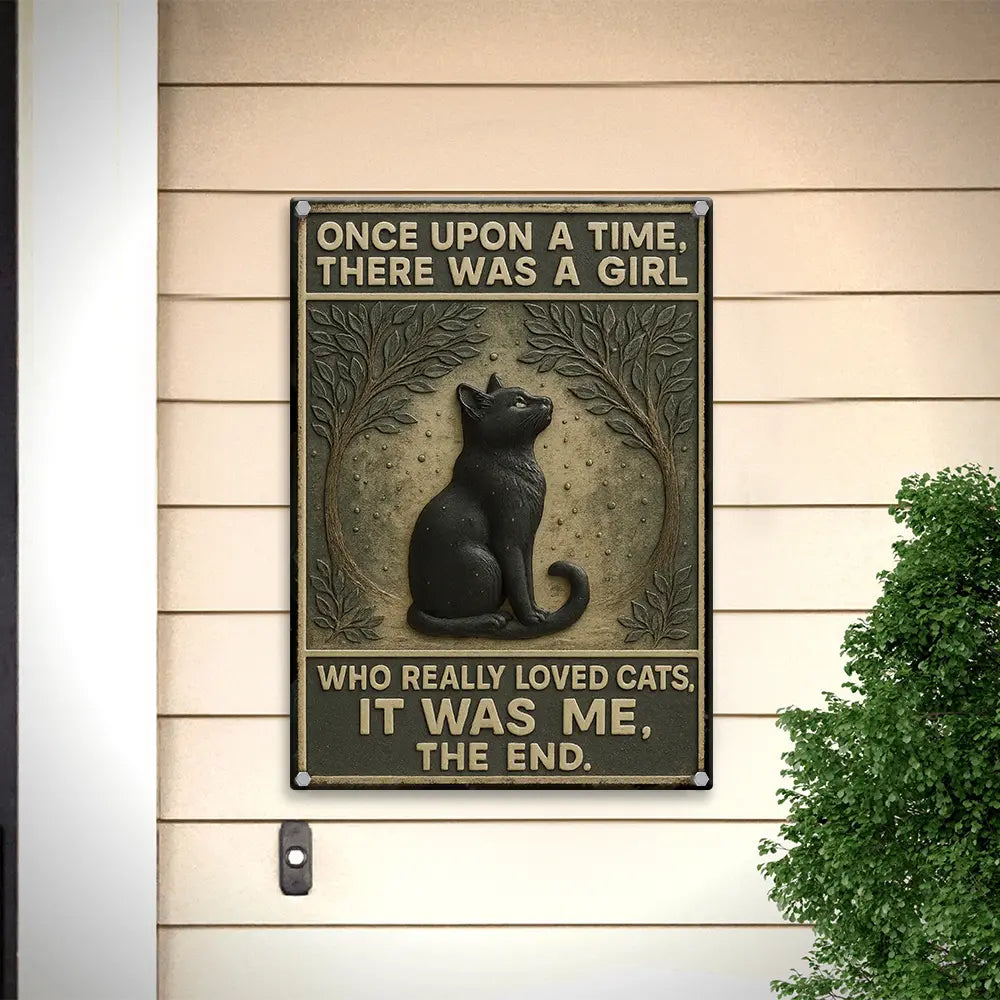 Black Cat Metal Sign, Once Upon A Time Metal Sign