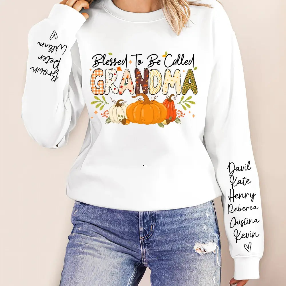 Blessed Grammy Pumpkin Fall Autumn Thanksgiving Mom Women Sweatshirt