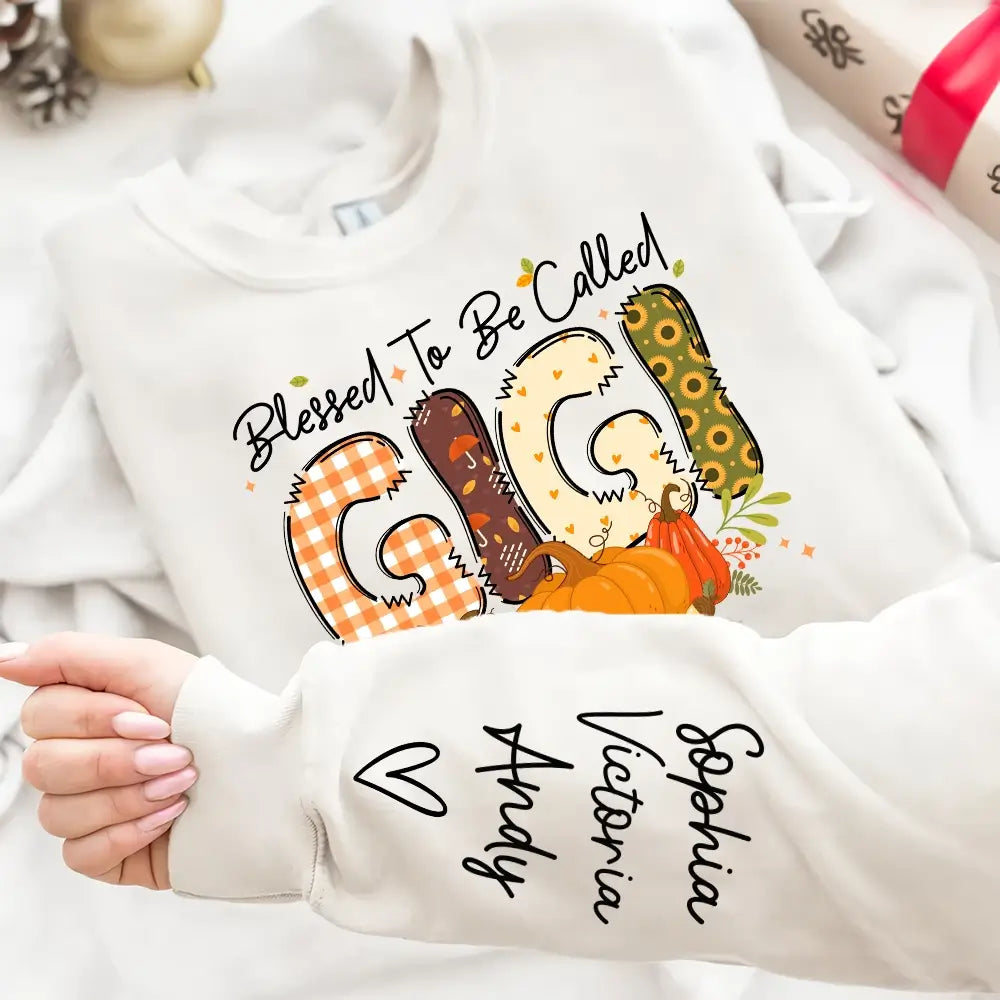 Blessed Grammy Pumpkin Fall Autumn Thanksgiving Mom Women Sweatshirt