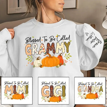 Blessed Grammy Pumpkin Fall Autumn Thanksgiving Mom Women Sweatshirt