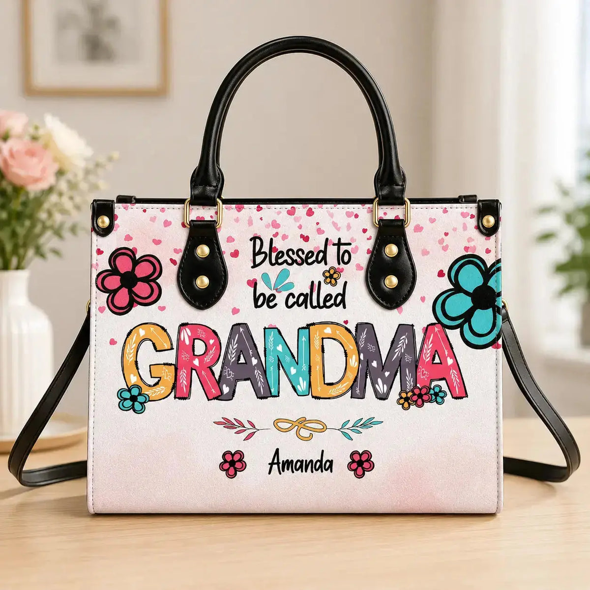 Blessed To Be Called Personalized Name Leather Hand Bag Duconspace