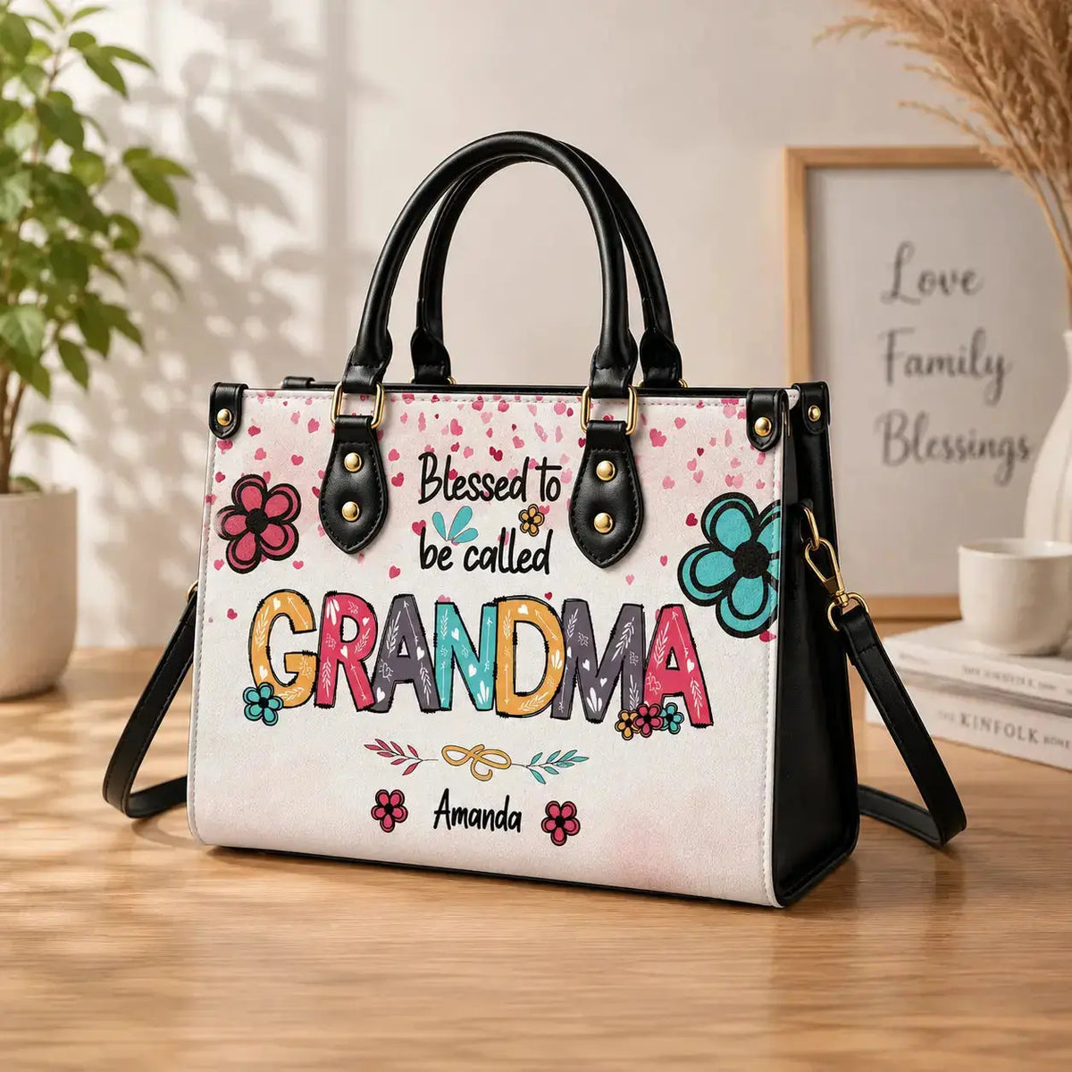 Blessed To Be Called Personalized Name Leather Hand Bag Duconspace
