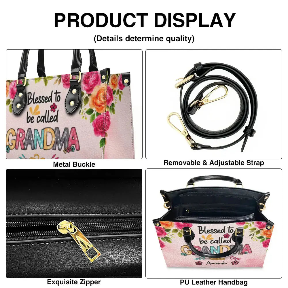 Blessed To Be Called Personalized Name Leather Hand Bag Duconspace