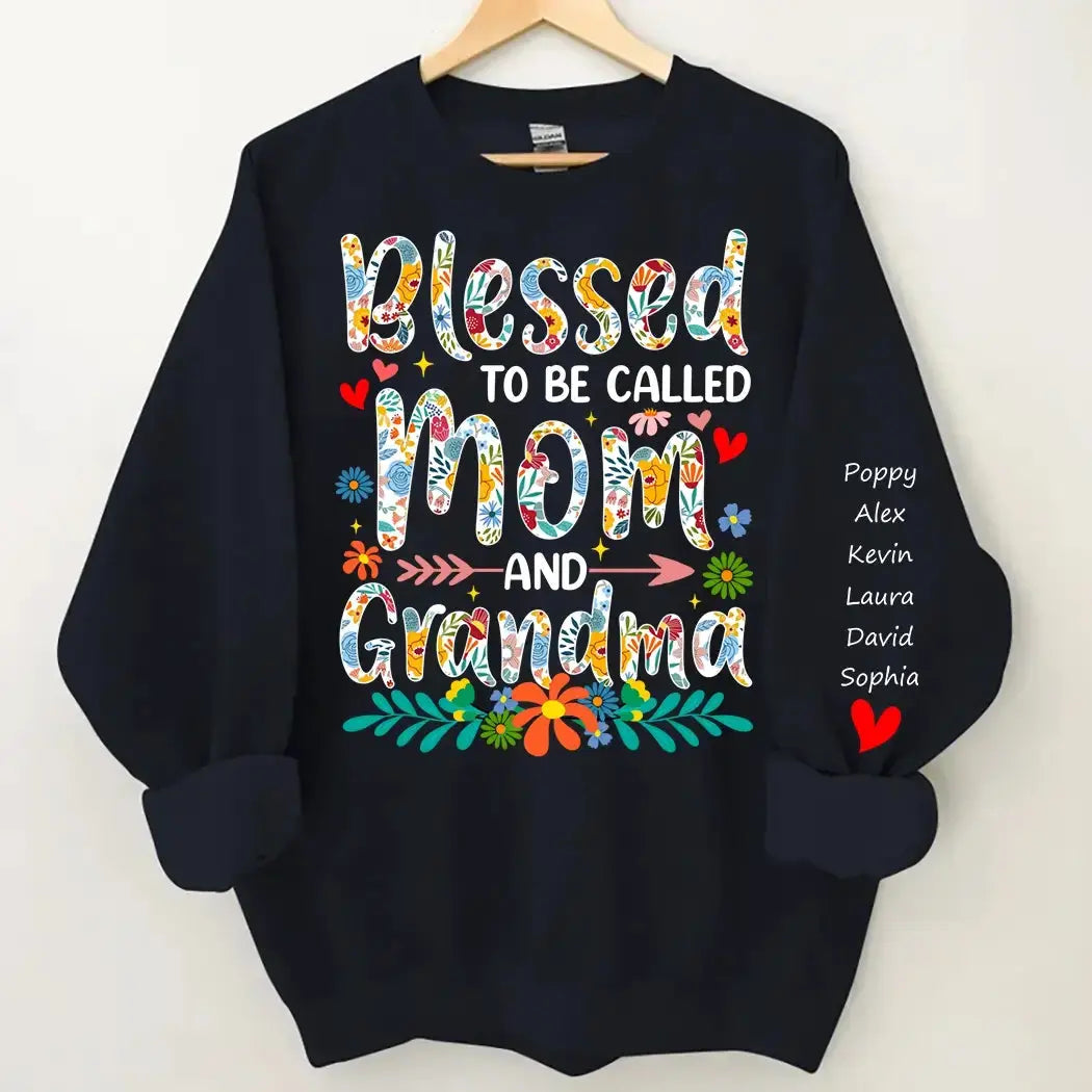 Blessed to Be Called Mom and Grandma Sweatshirt - Personalized Gift for Grandma Duconspace