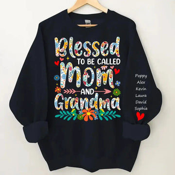 Blessed to Be Called Mom and Grandma Sweatshirt - Personalized Gift for Grandma Duconspace