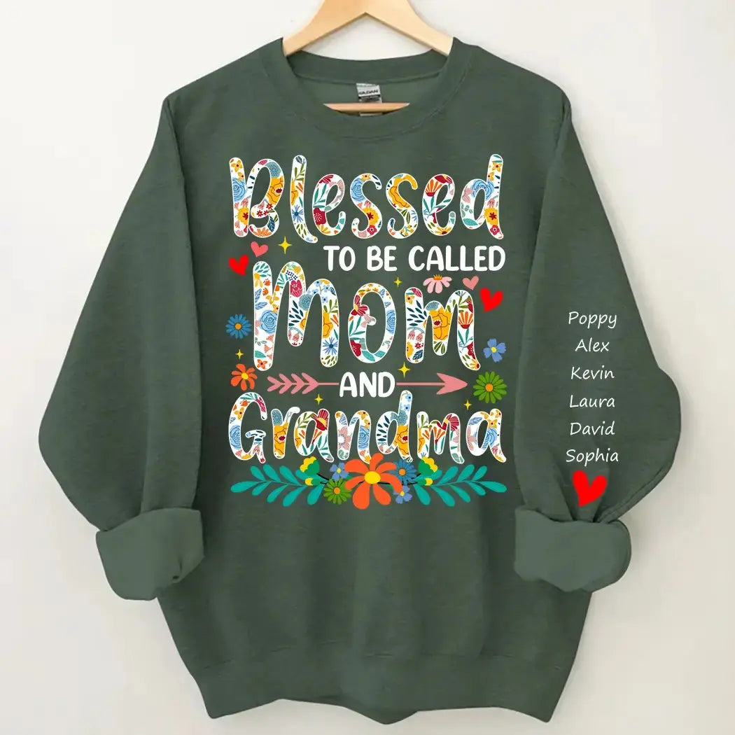 Blessed to Be Called Mom and Grandma Sweatshirt - Personalized Gift for Grandma Duconspace