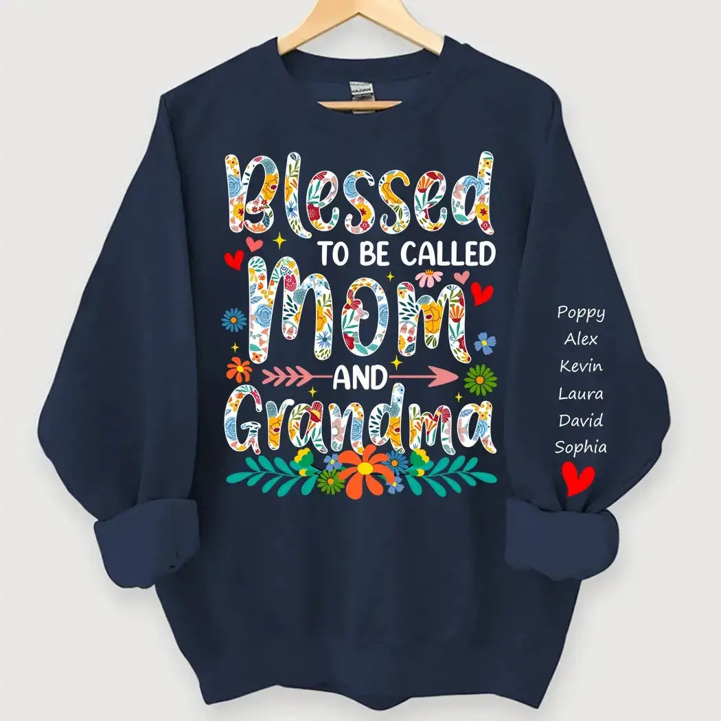 Blessed to Be Called Mom and Grandma Sweatshirt - Personalized Gift for Grandma Duconspace