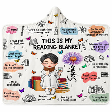 Book Lovers Birth Flower Custom Hood Blanket Duconspace