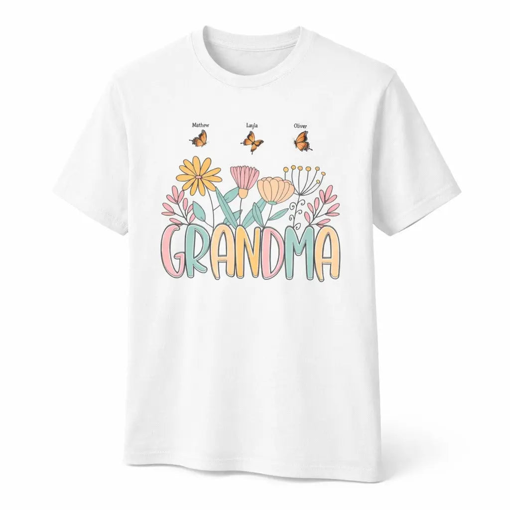 Butterfly & Floral Grandma Shirt – Cute Spring Garden Gift for Nana, Gigi, Mimi Duconspace