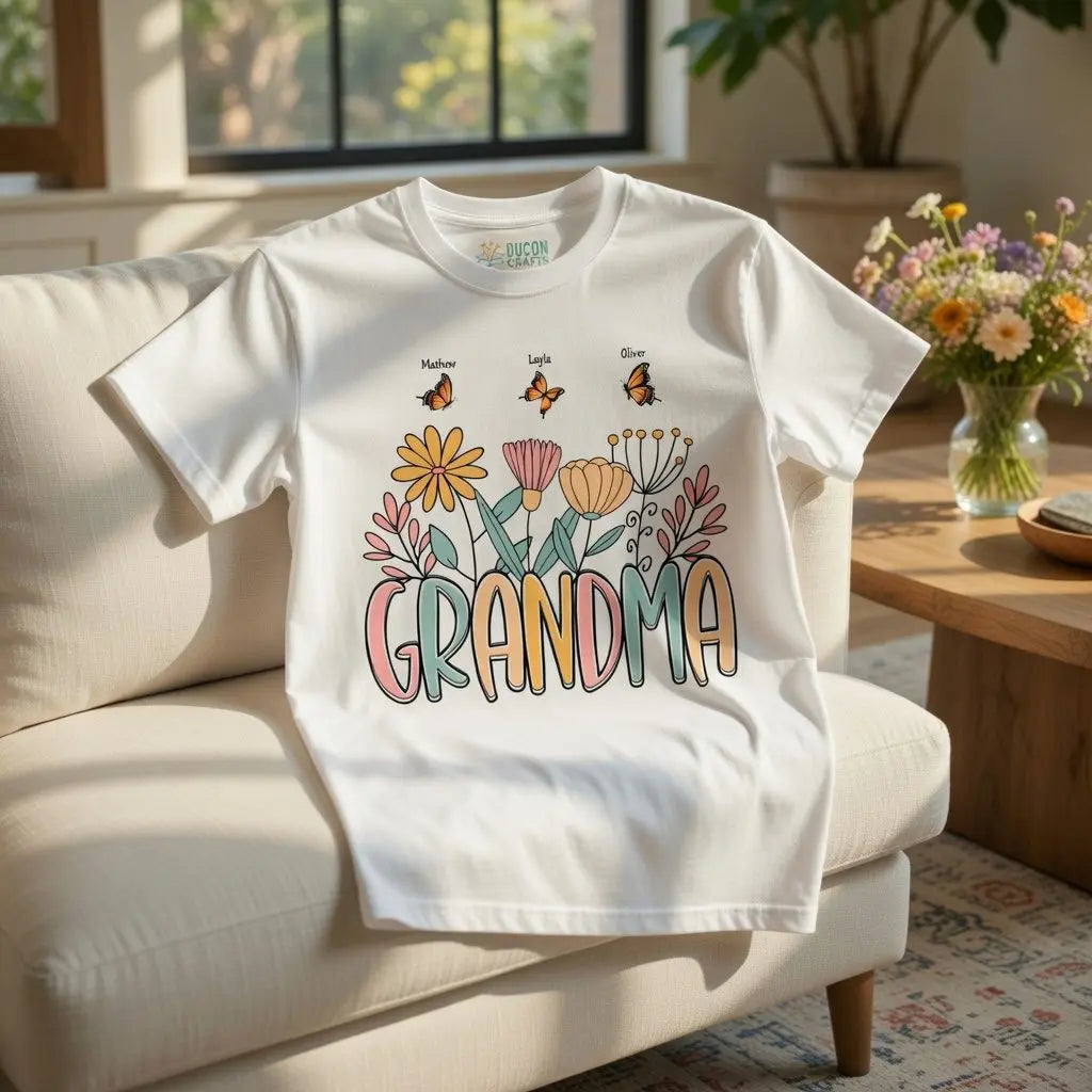 Butterfly & Floral Grandma Shirt – Cute Spring Garden Gift for Nana, Gigi, Mimi Duconspace