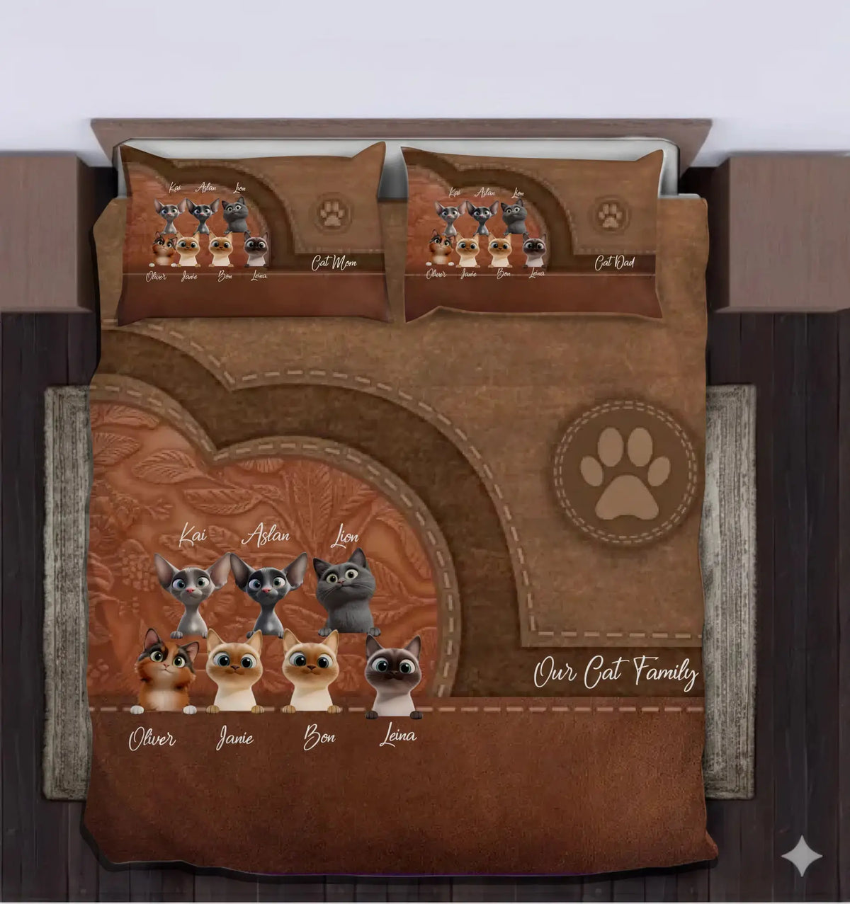 Cat Personalized Bedding Set, Personalized Gift for Cat Lovers, Cat Mom, Cat Dad Duconspace