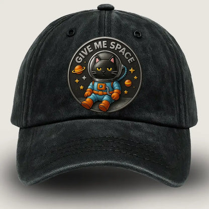 “Cat Astronaut” Funny Jokes Ball Cap – Space Cat with Glasses