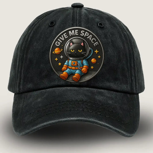 “Cat Astronaut” Funny Jokes Ball Cap – Space Cat with Glasses