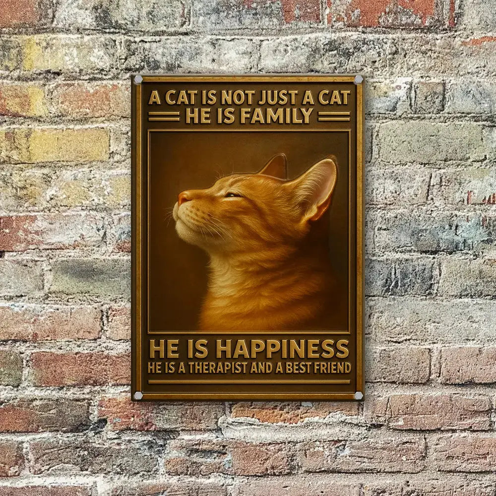 Cat Is Family Metal Sign #1 Gift for Cat Lovers Duconspace
