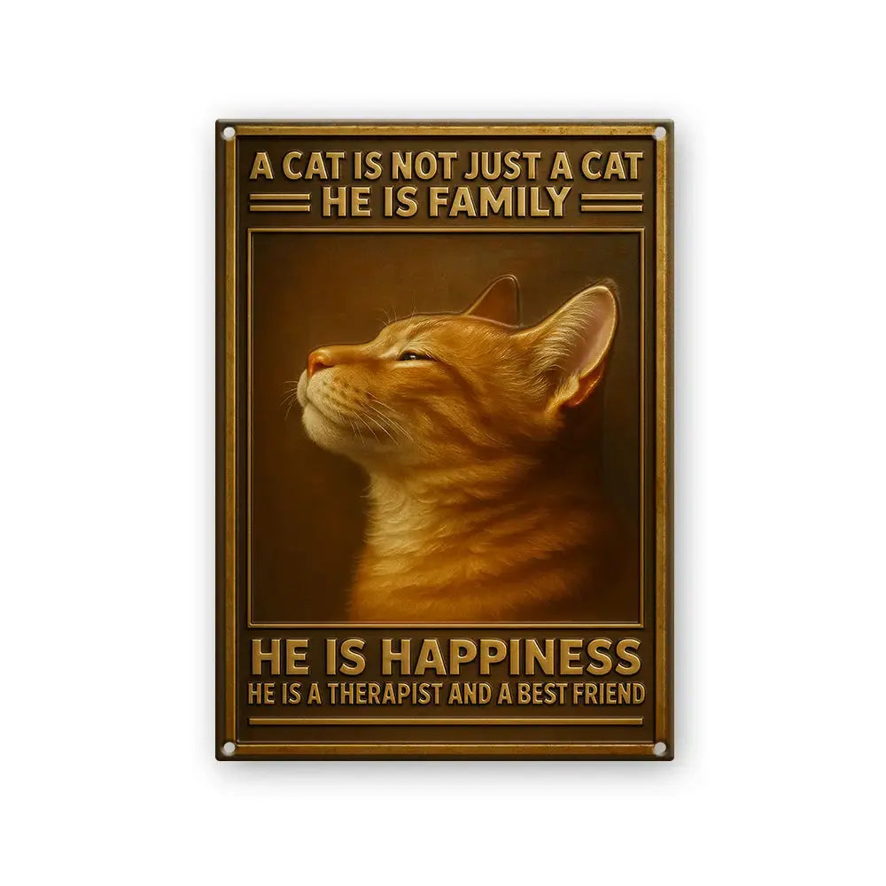 Cat Is Family Metal Sign #1 Gift for Cat Lovers Duconspace