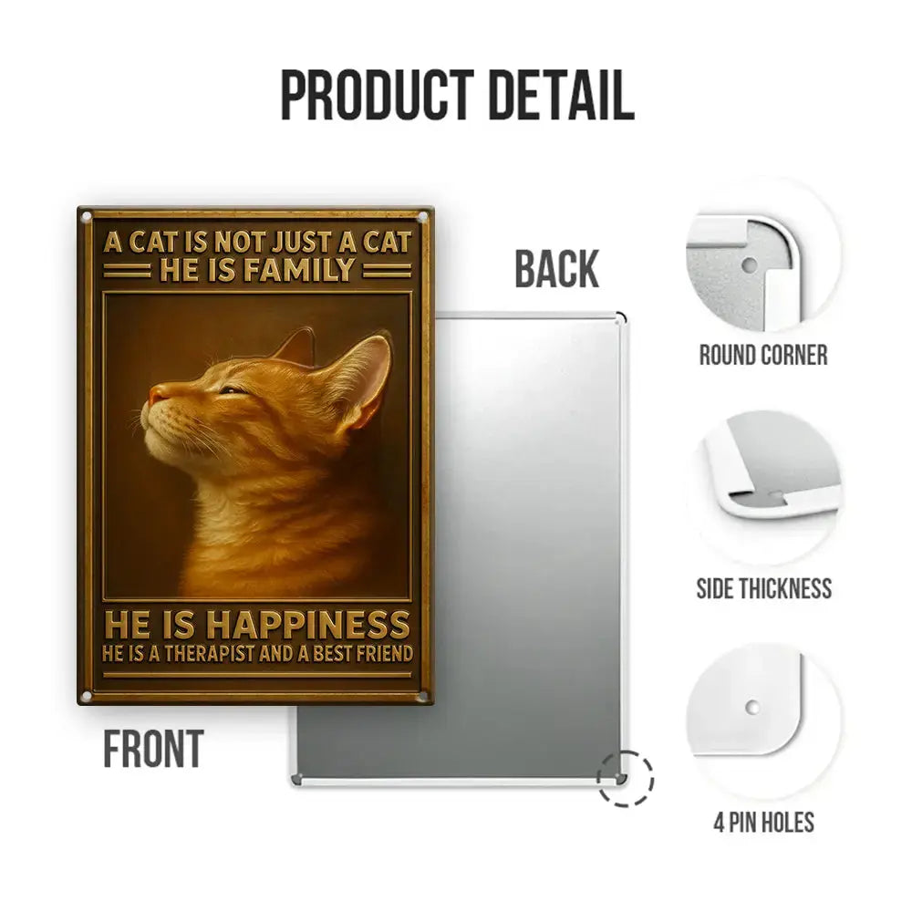 Cat Is Family Metal Sign #1 Gift for Cat Lovers Duconspace