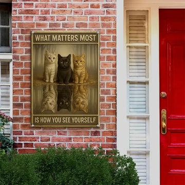 Cat Metal Sign - What Matters Most is How You See Yourself Duconspace