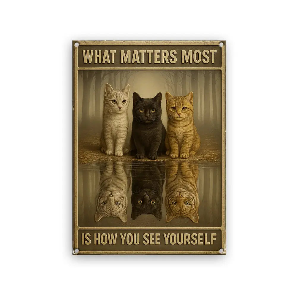 Cat Metal Sign - What Matters Most is How You See Yourself
