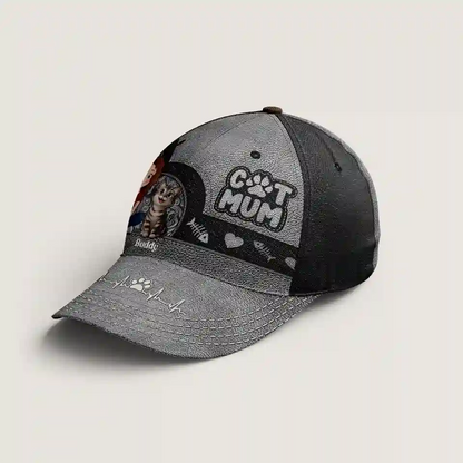 Cat Mom, My Heart Belongs to My Kitties - Cat Personalized Custom Hat, All Over Print Classic Cap – Mother’s Day Gift for Pet Owners & Cat Lovers