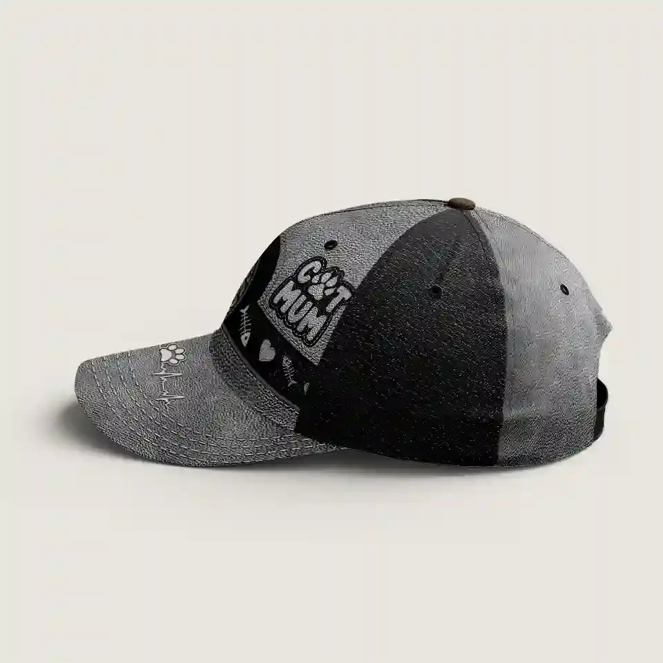 Cat Mom, My Heart Belongs to My Kitties - Cat Personalized Custom Hat, All Over Print Classic Cap – Mother’s Day Gift for Pet Owners & Cat Lovers Ducon Space