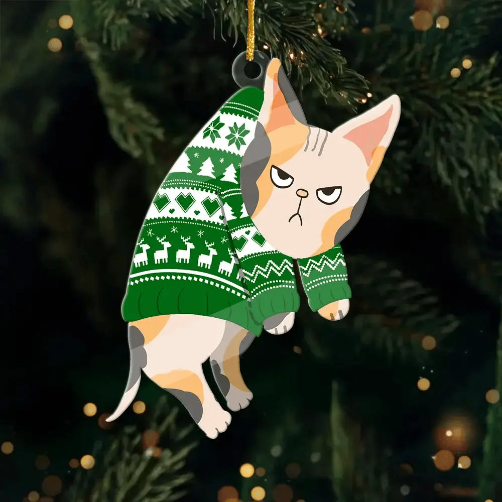 Celebrate a Purr-fect Christmas - Personalized Cat Ornament - Custom Acrylic Shape - Thoughtful Gift for Pet Lovers and Owners Ducon Space