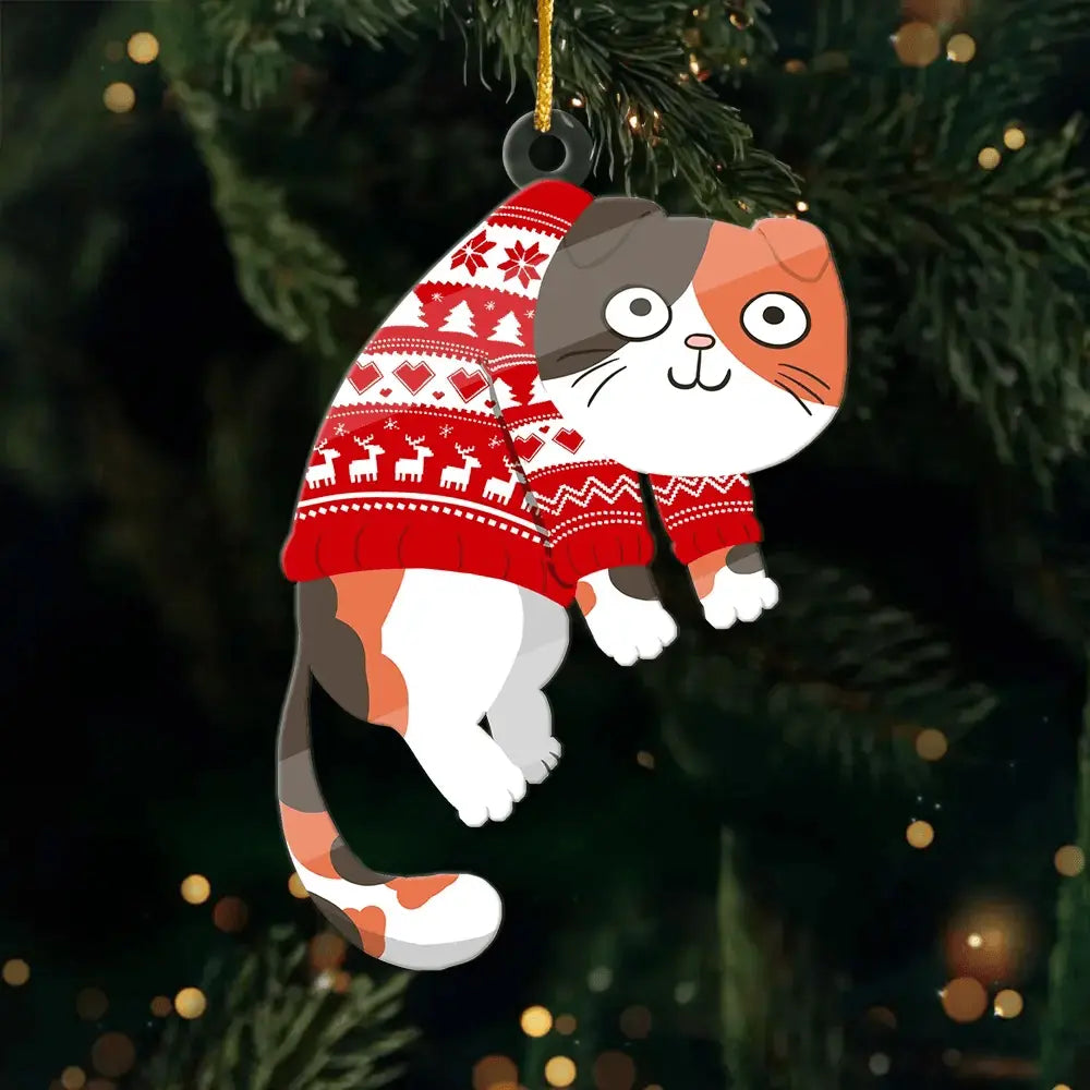 Celebrate a Purr-fect Christmas - Personalized Cat Ornament - Custom Acrylic Shape - Thoughtful Gift for Pet Lovers and Owners Ducon Space