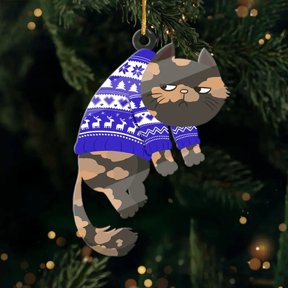 Celebrate a Purr-fect Christmas - Personalized Cat Ornament - Custom Acrylic Shape - Thoughtful Gift for Pet Lovers and Owners