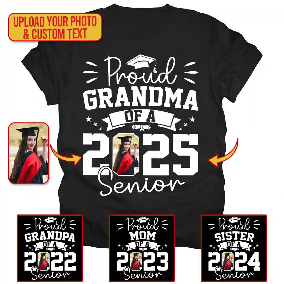 Celebrating You, Class of Love – Custom Photo Senior Family Graduation T-Shirt, Personalized Birthday & Funny Gift for Grandma, Mom, Wife, or Grandparent