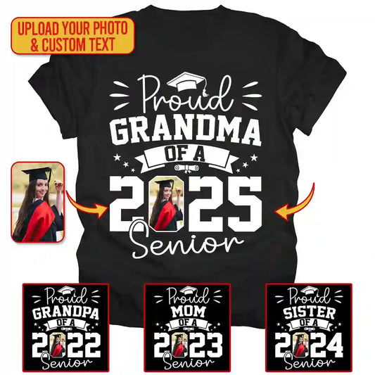 Celebrating You, Class of Love – Custom Photo Senior Family Graduation T-Shirt, Personalized Birthday & Funny Gift for Grandma, Mom, Wife, or Grandparent