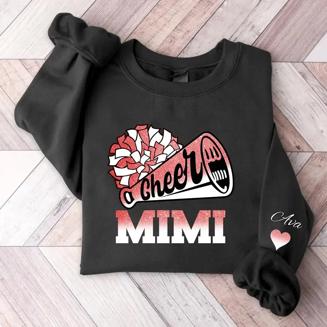 Cheer Grandma Biggest Fan - Personalised Cheerleader Sweatshirt Duconspace