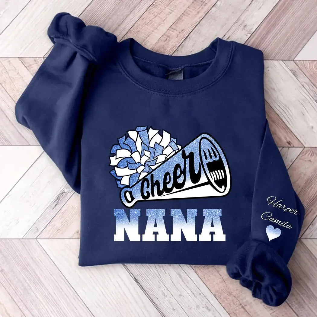 Cheer Grandma Biggest Fan - Personalised Cheerleader Sweatshirt Duconspace