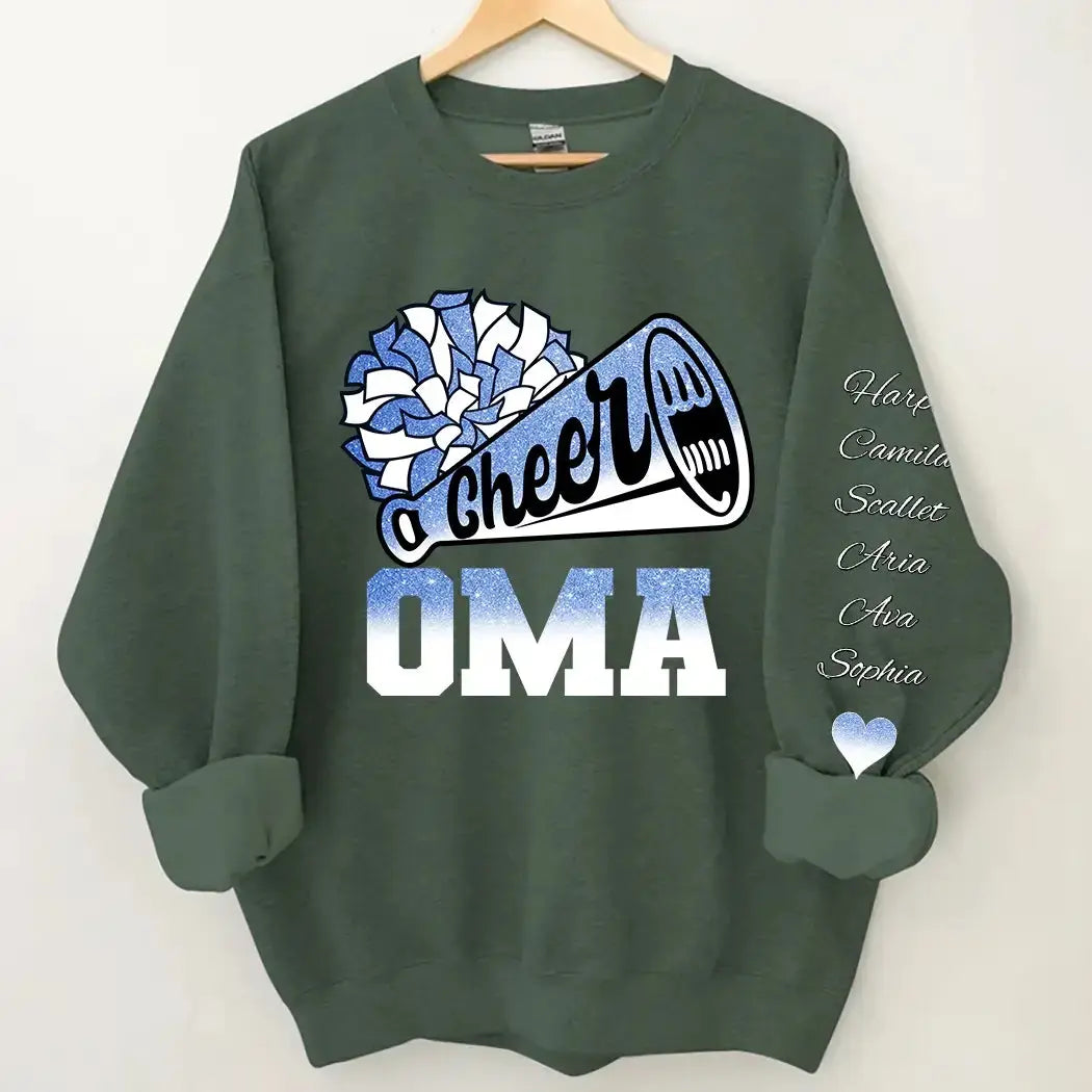 Cheer Grandma Biggest Fan - Personalised Cheerleader Sweatshirt Duconspace