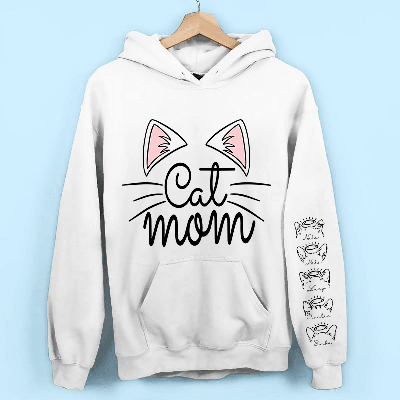 Custom Cat Names Sweatshirt & Hoodie - Perfect for Cat Moms - Gifts for Cat Lovers, Cat Mom