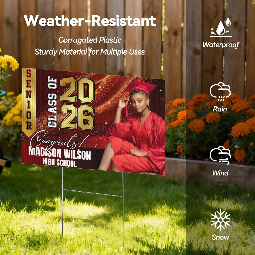 Class of 2026 Senior Yard Sign Personalized Graduation Decor Duconspace