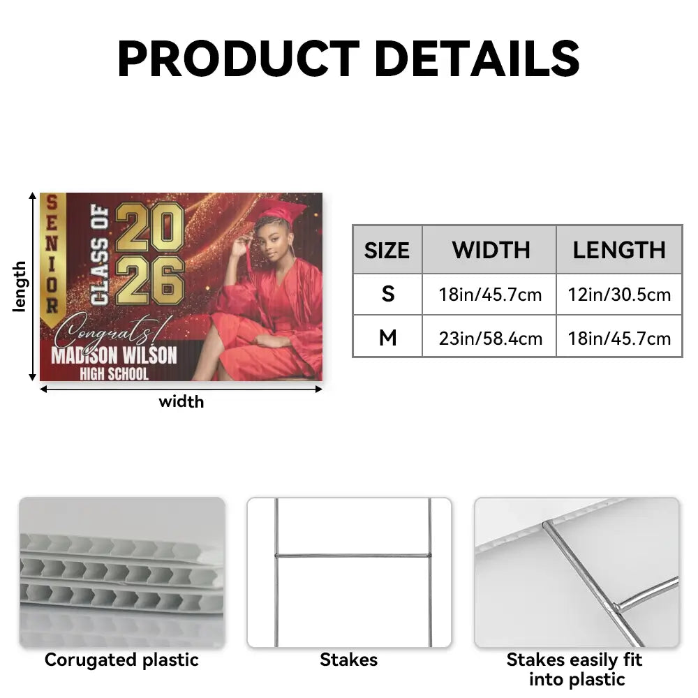 Class of 2026 Senior Yard Sign Personalized Graduation Decor Duconspace