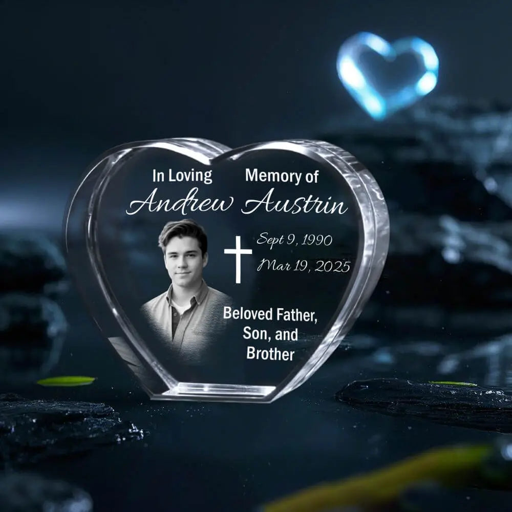 Crystal 3D Photo – Custom Laser Engraving [Memorial Gift] Duconspace