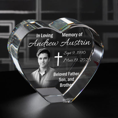 Crystal 3D Photo – Custom Laser Engraving [Memorial Gift]