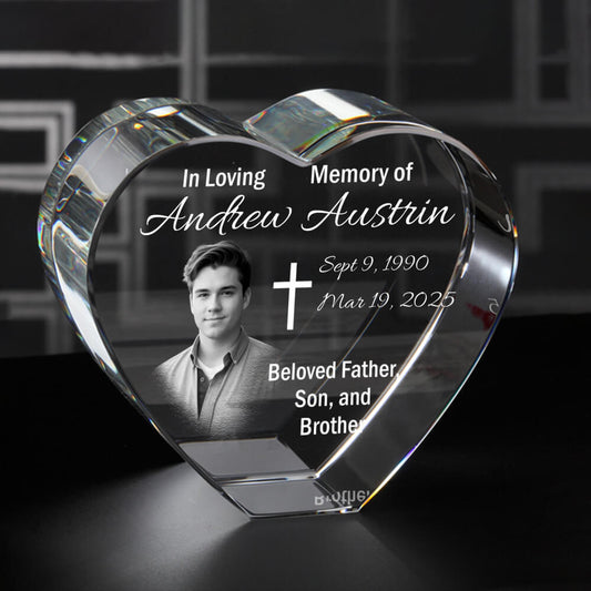Crystal 3D Photo – Custom Laser Engraving [Memorial Gift]