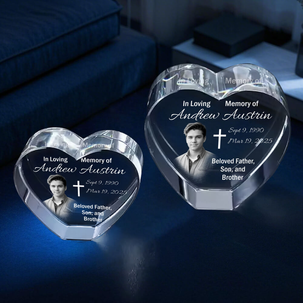 Crystal 3D Photo – Custom Laser Engraving [Memorial Gift]