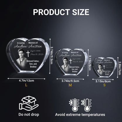 Crystal 3D Photo – Custom Laser Engraving [Memorial Gift]