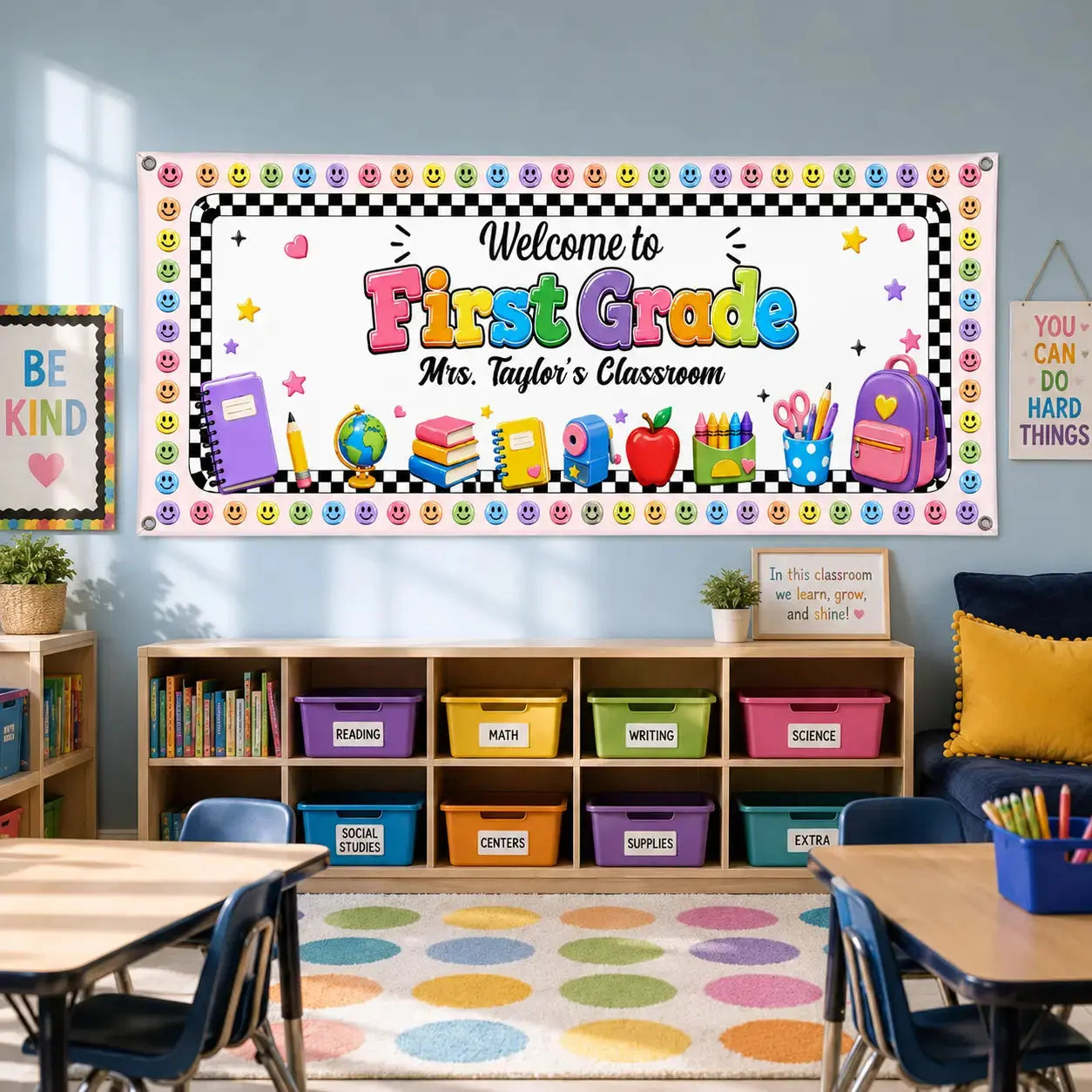 Custom Classroom Decor Fabric Banner Back To School