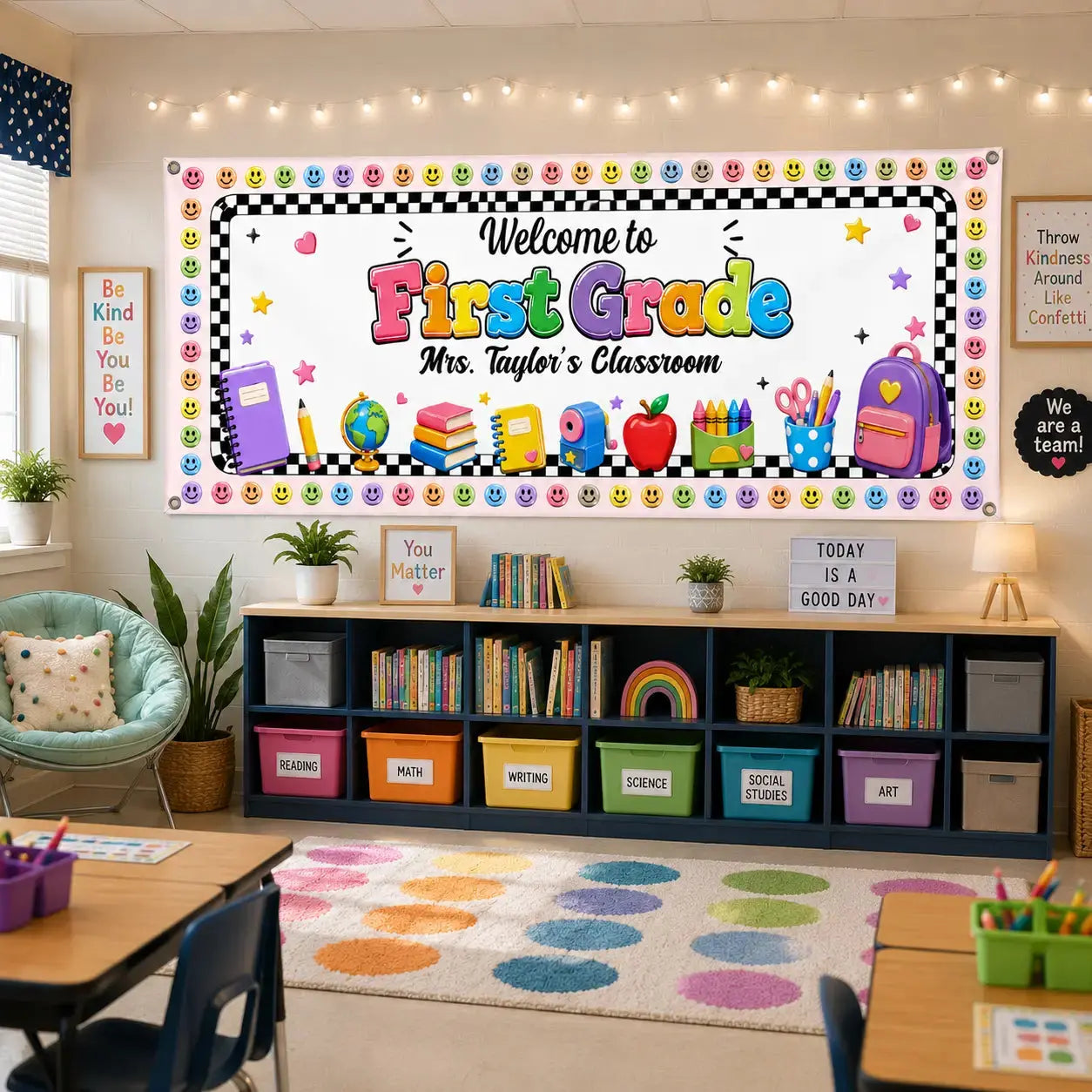 Custom Classroom Decor Fabric Banner Back To School