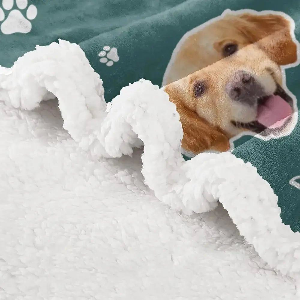 Custom Dog Blanket - Personalized Pet Photo Blanket With Dog Face Duconspace