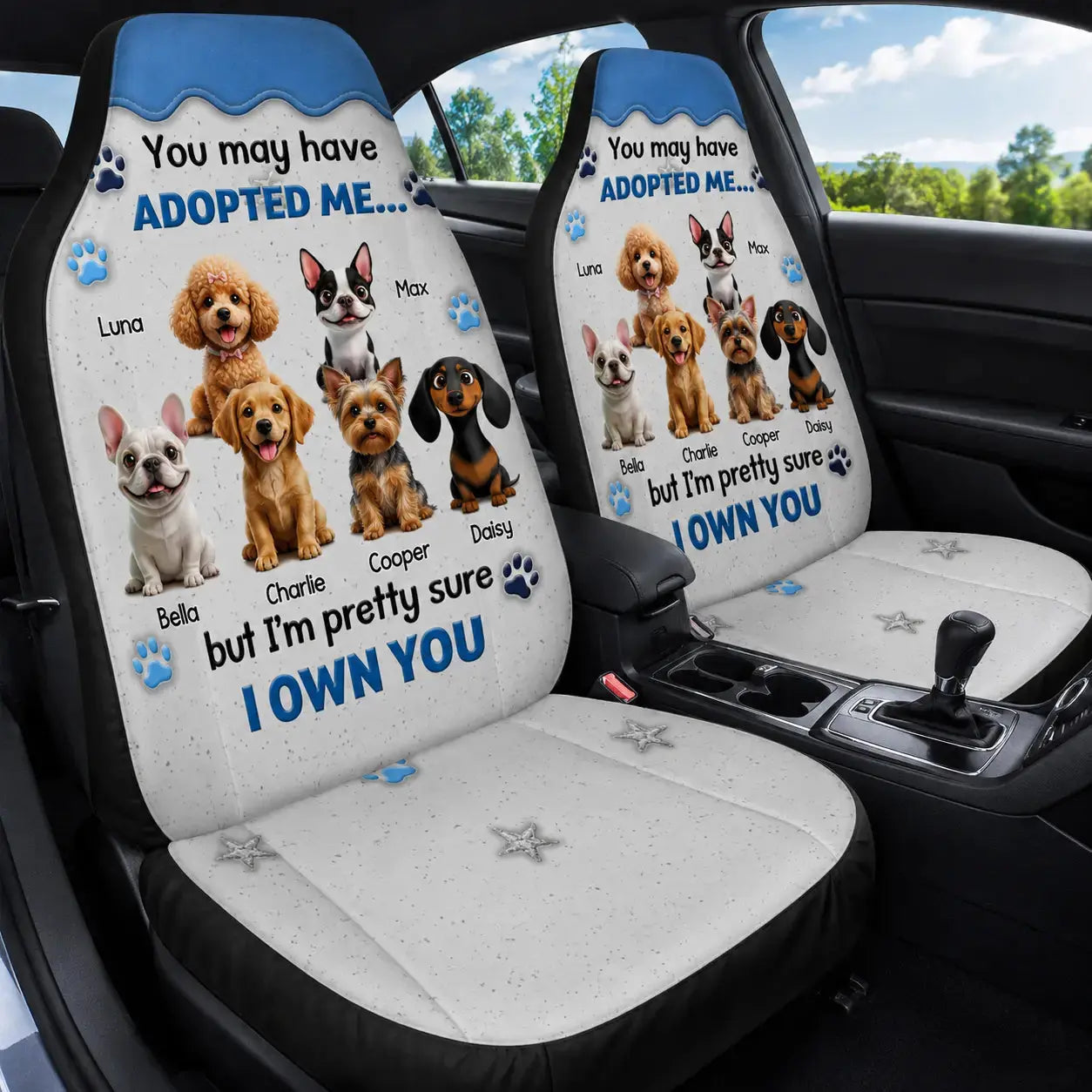 Custom Dog Squad Gift For Pet Lover Car Seat Cover