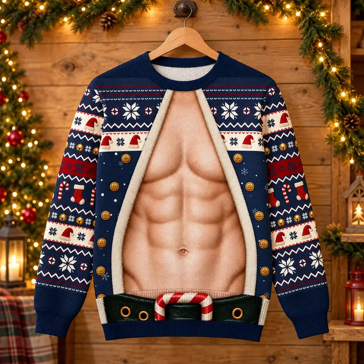 Custom Funny Couple Christmas Ugly Sweater Duconspace