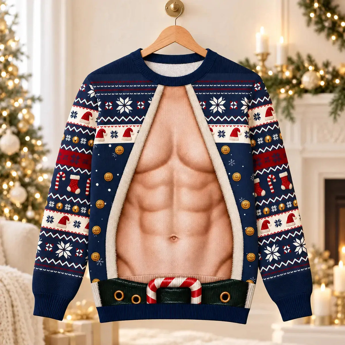 Custom Funny Couple Christmas Ugly Sweater Duconspace