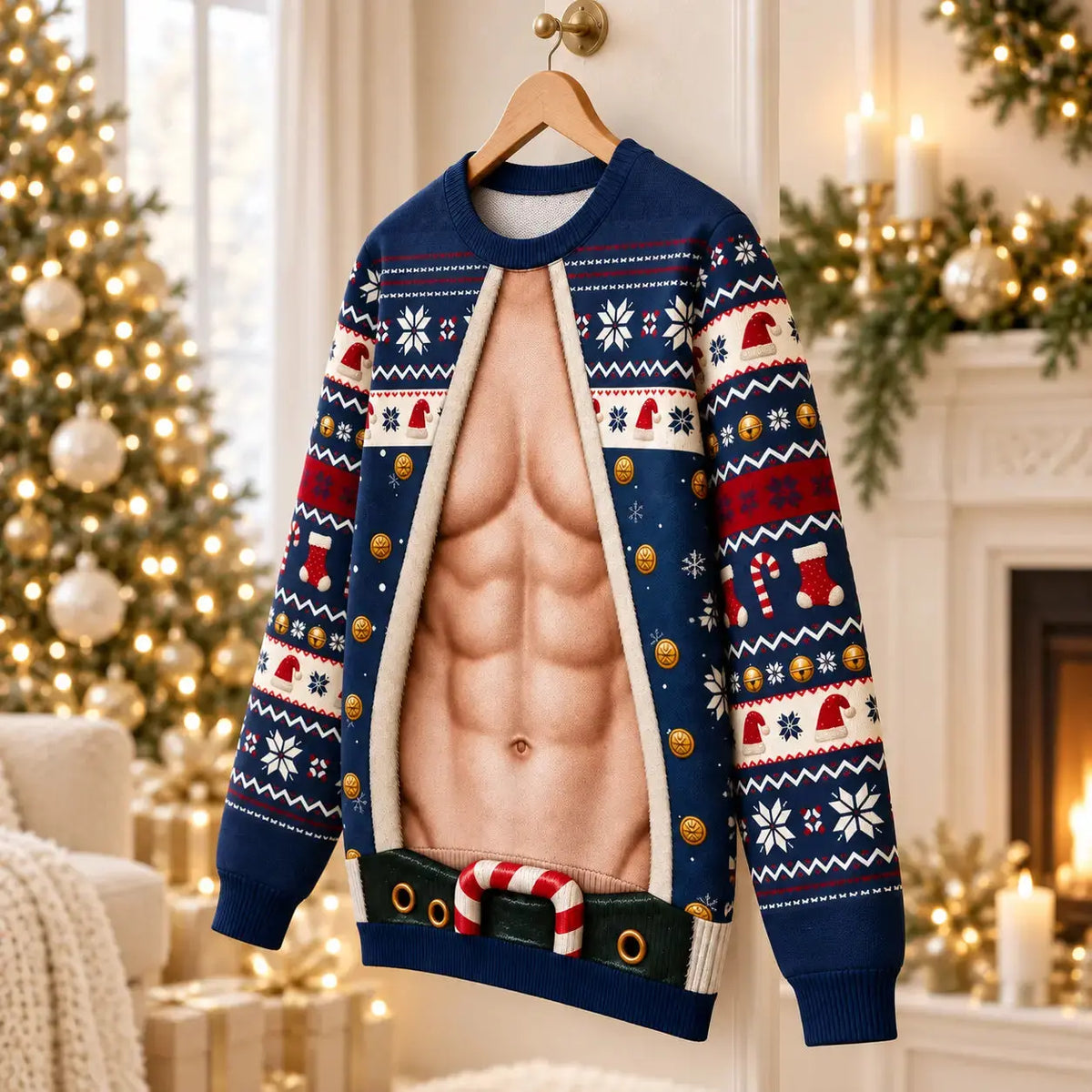 Custom Funny Couple Christmas Ugly Sweater Duconspace